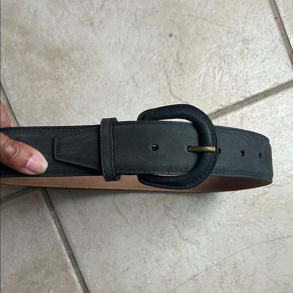 J. Crew Dark Grey Leather Belt -Size 26